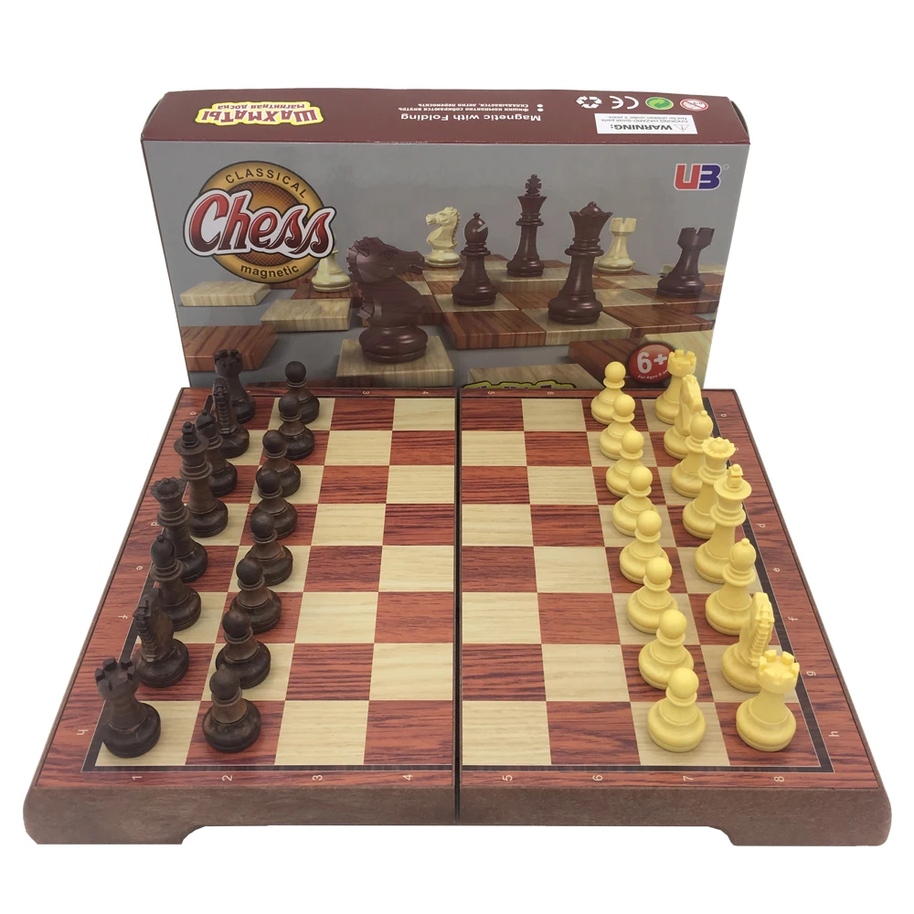 

International Chess Set Folding Chessboard Magnetic Pieces Board Size 24.5 cm * 21.2 cm Portable Travel Board Games Gift For Kid