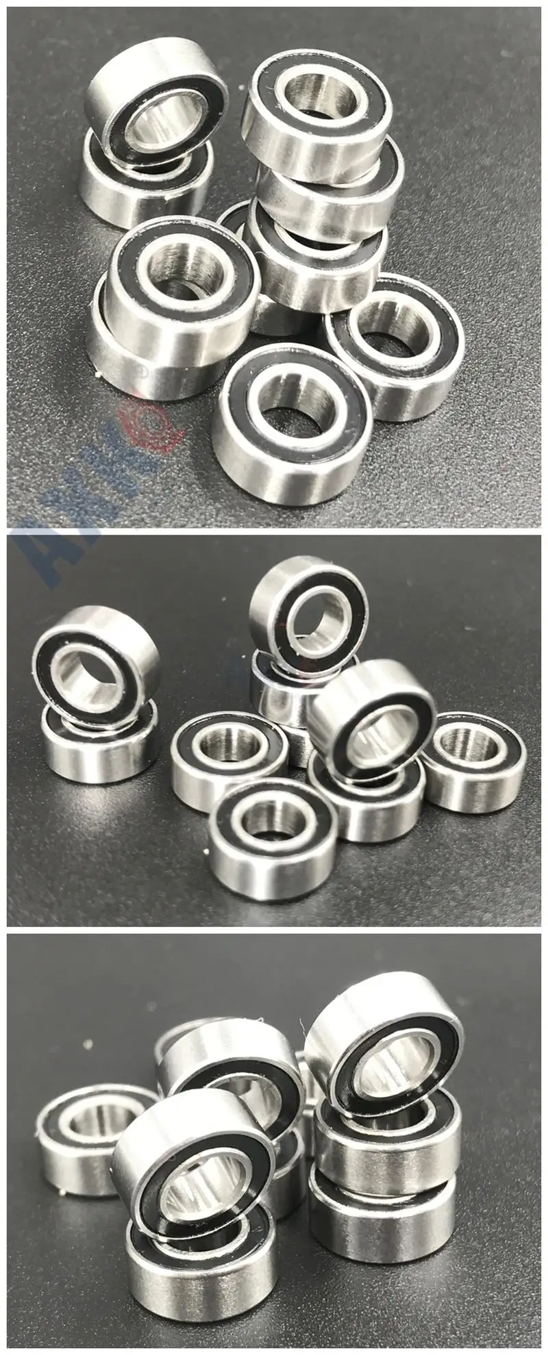 5x11x4 mm Rubber Sealed Ball Bearing Bearings BLACK MR115RS 100PCS MR115-2RS