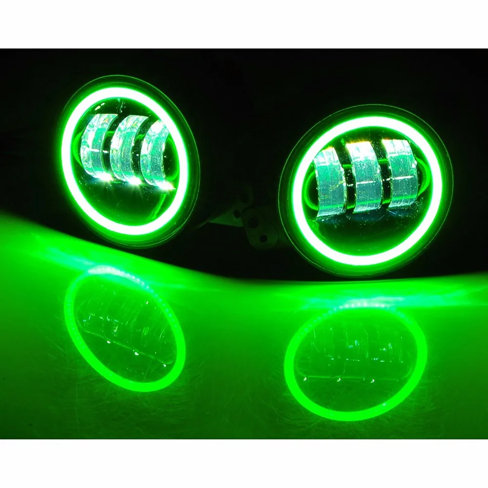 4'' inch 30W LED Fog lights halo Ring angel eyes for Jeep Wrangler 2007