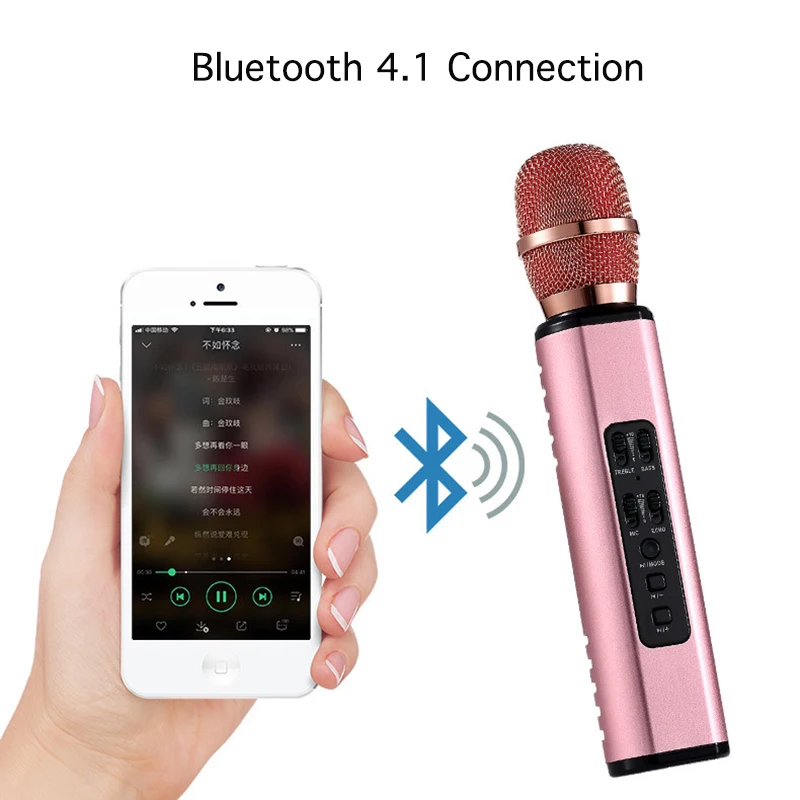 K6 микрофон Bluetooth динамик для телефона компьютера беспроводной микрофон Запись музыки конденсаторный микрофон караоке PK WS858