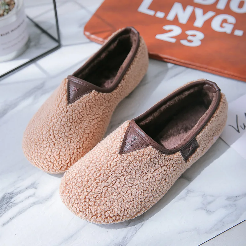 

SWYIVI Women Winter Ballet Shoes Autumn 2018 Female Home Casual Shoes 40 41 42 Plus Size Slip On Cotton Shoes Winter Snow Boots