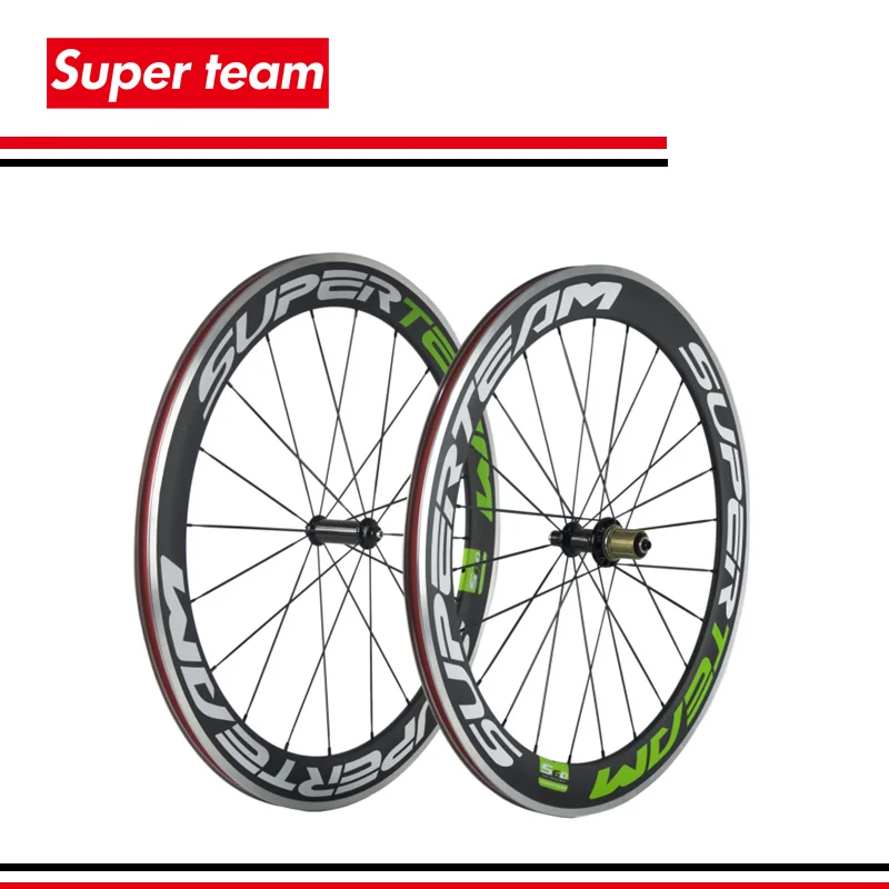 

Superteam Carbon Fiber T700c Clincher wheel Road bicycle rims with aluminium braking alloy wheels