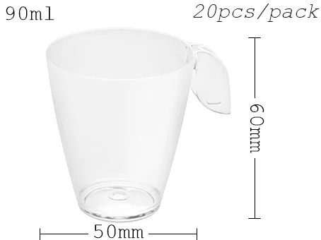 Акция-вечерние свадебные принадлежности доступная пластмассовая столовая посуда, 70*44 мм/60 мл Прозрачный лепесток десерт торт чаша, 20/упаковка - Цвет: Transparent