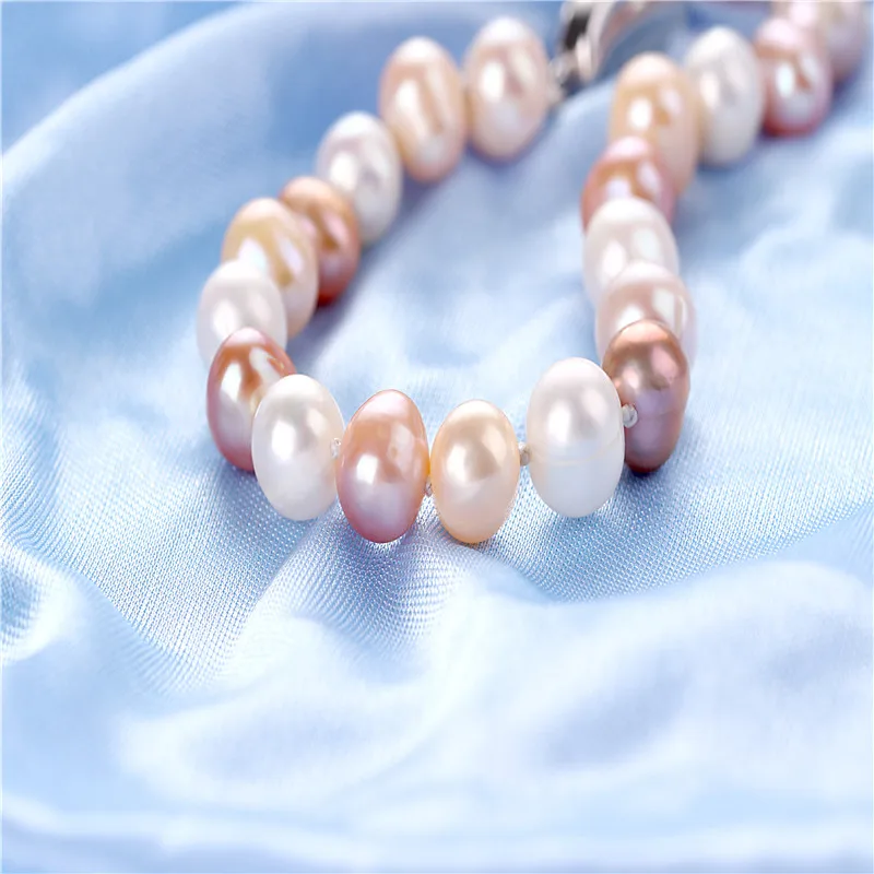 Natural Freshwater Pearl Charm Bracelets & Bangles for women 8-9mm jewelry gift Natural Freshwater Pearl Charm Bracelets & Bangles for women 8-9mm jewelry gift