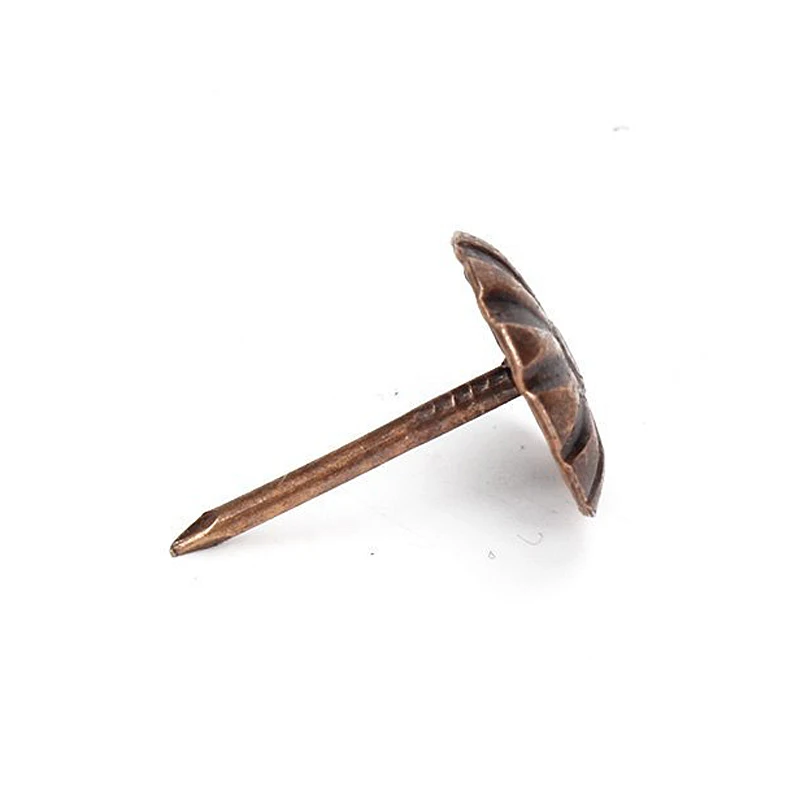 100 Pcs/Set Furniture Stud Antique Brass Upholstery Nails Furniture Tacks Pushpins Bags Sofa Chair Hardware Decoration Supplies 100 Pcs/Set Furniture Stud Antique Brass Upholstery Nails Furniture Tacks Pushpins Bags Sofa Chair Hardware Decoration Supplies