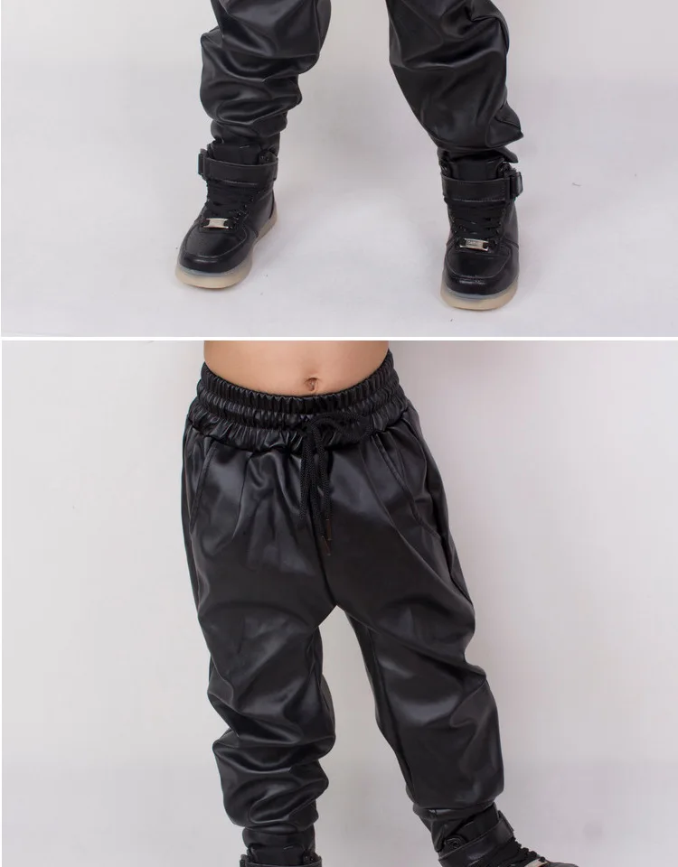 Heroprose/Модная детская одежда; мешковатые шаровары в стиле хип-хоп для взрослых; плиссированные обтягивающие брюки из искусственной кожи для танцев