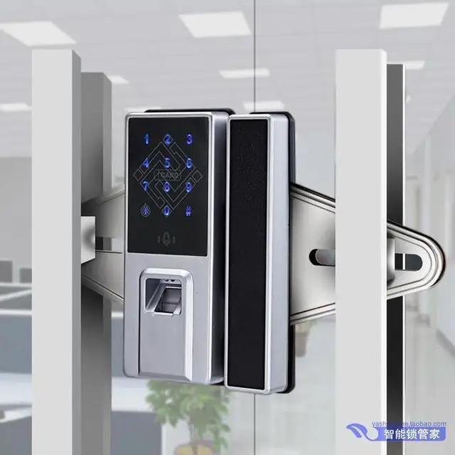 Intelligent Smart Glass Door Lock Remote Control Electronic Intelligent Smart Glass Door Lock Remote Control Electronic Fingerprint Free Opening Double Doors Locks Office