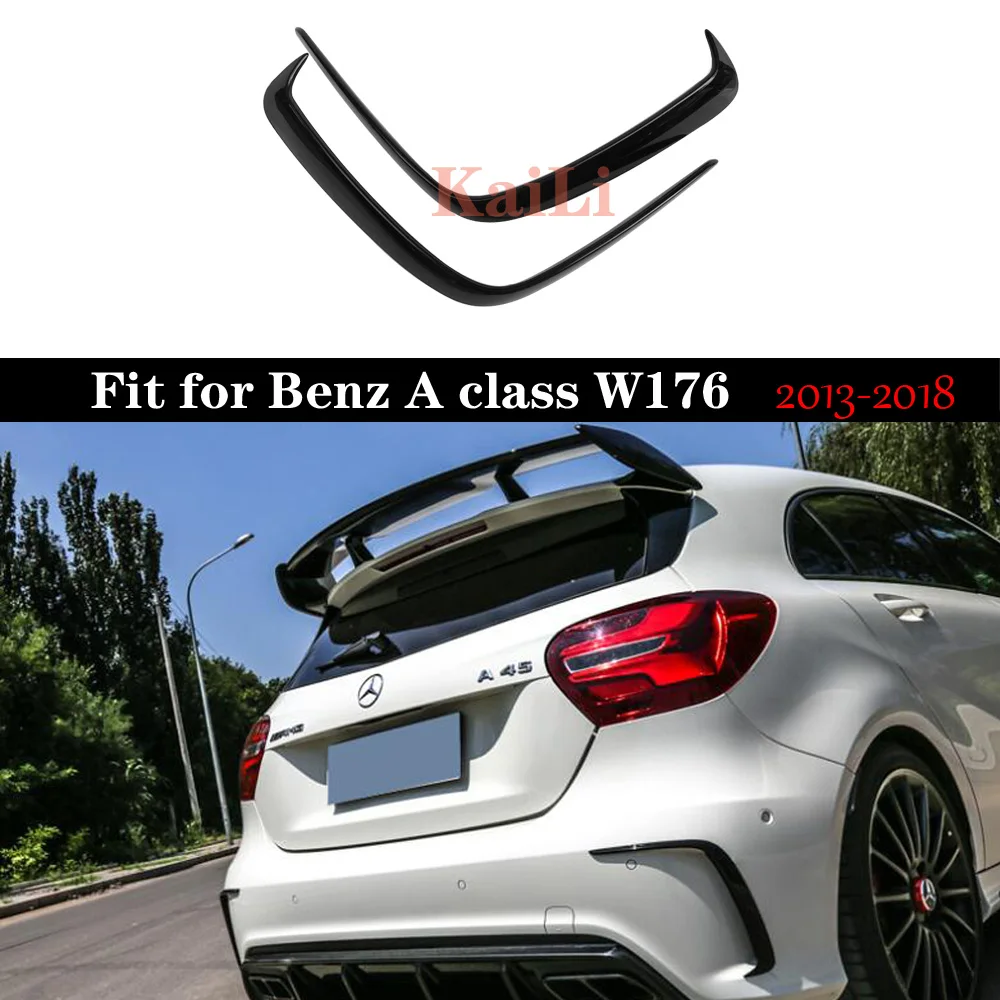 

1Pair Car Black ABS Rear Bumper Splitter Canard for Mercedes for Benz W176 A200 A250 A45 Sport Model 2013-2018