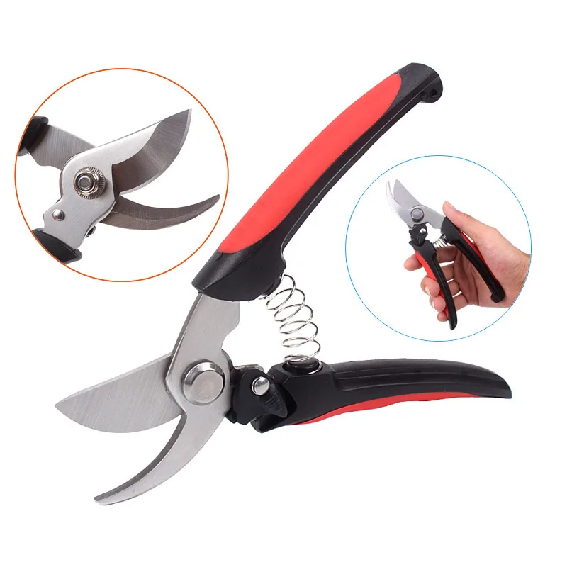 New product stainless steel gardening grafting tool fruit tree pruning tools non-slip spring scissors pruning shears
