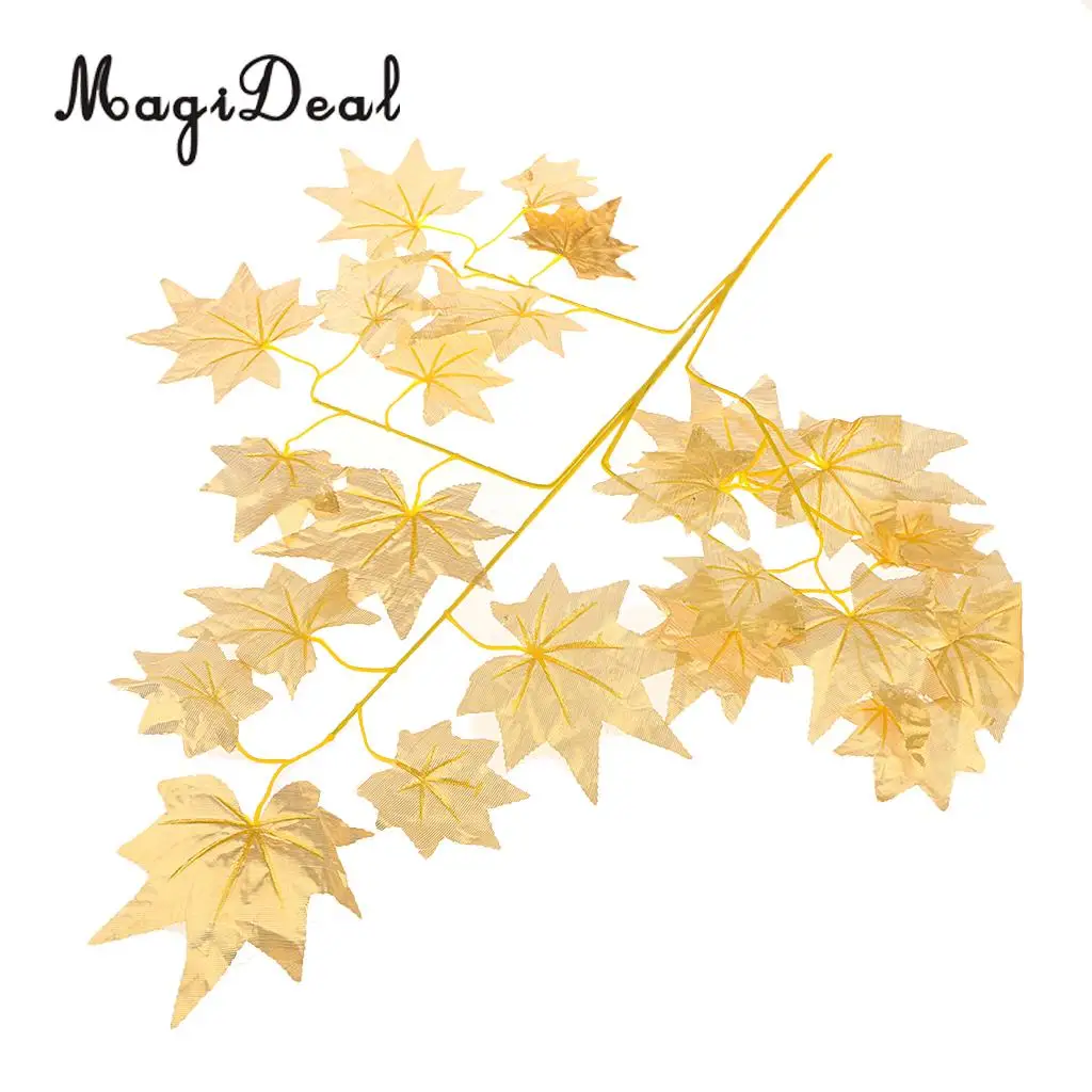 12pcs Artificial Ivy Autumn Maple Leaf Leaves Branches Plants Vine Fake Foliage Flower Home Garden Decorations