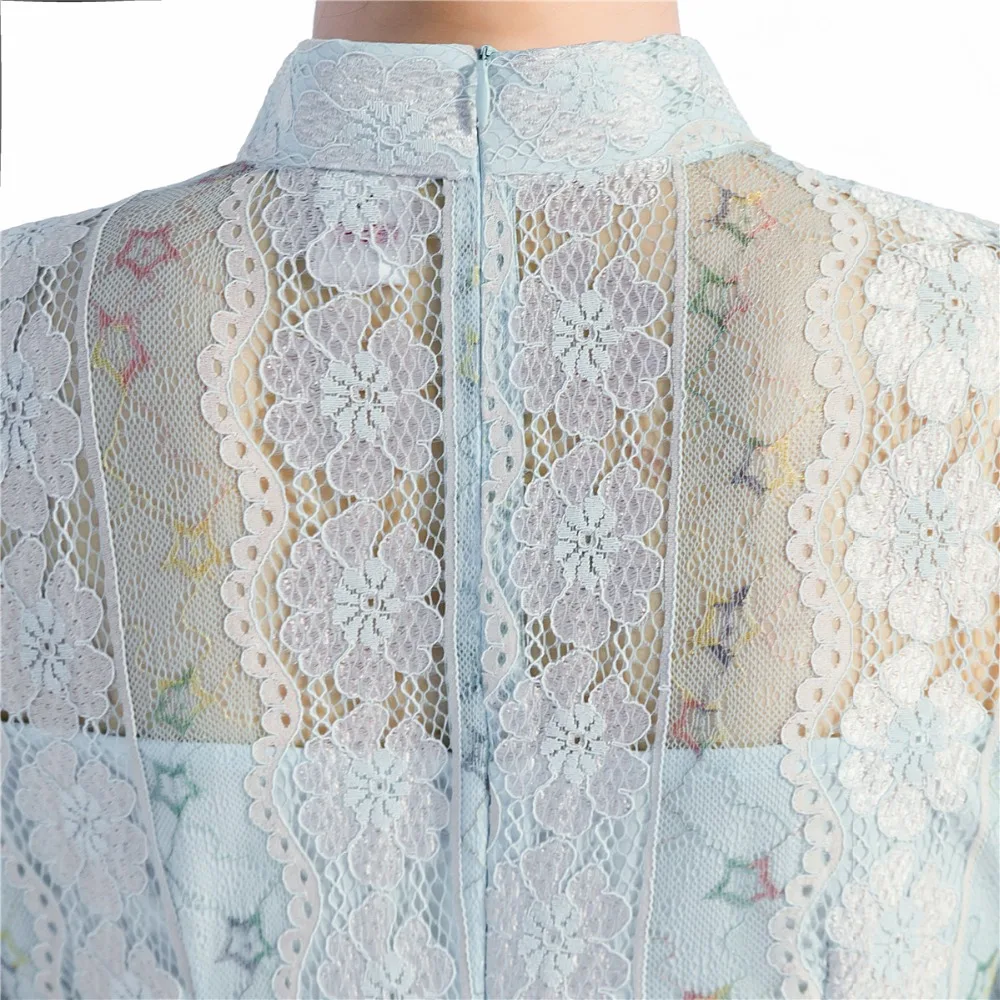 Шанхай история короткий рукав Qipao по колено китайское платье Весна Cheongsam кружево Qipao для женщин