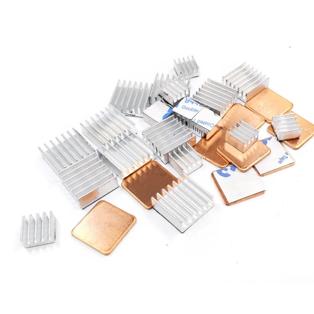 40 шт. набор радиаторов Raspberry Pi алюминиевый радиатор для B + 2 3 медные прокладки