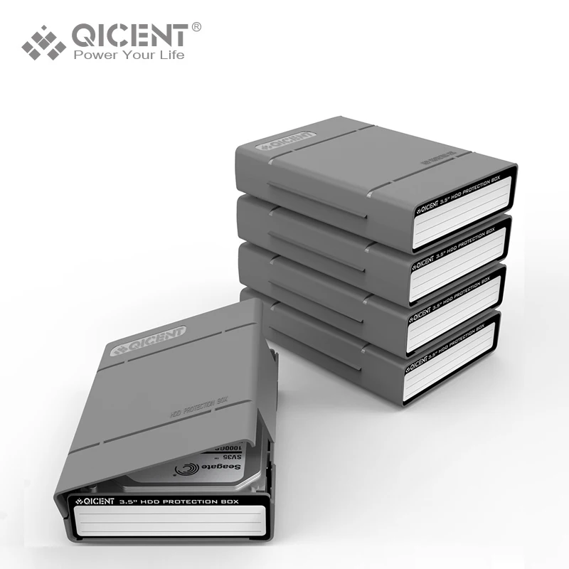 QICENT 5Psc lot Portable 3 5 External SATA IDE SAS Hard Drive Storage Protective Case Cover