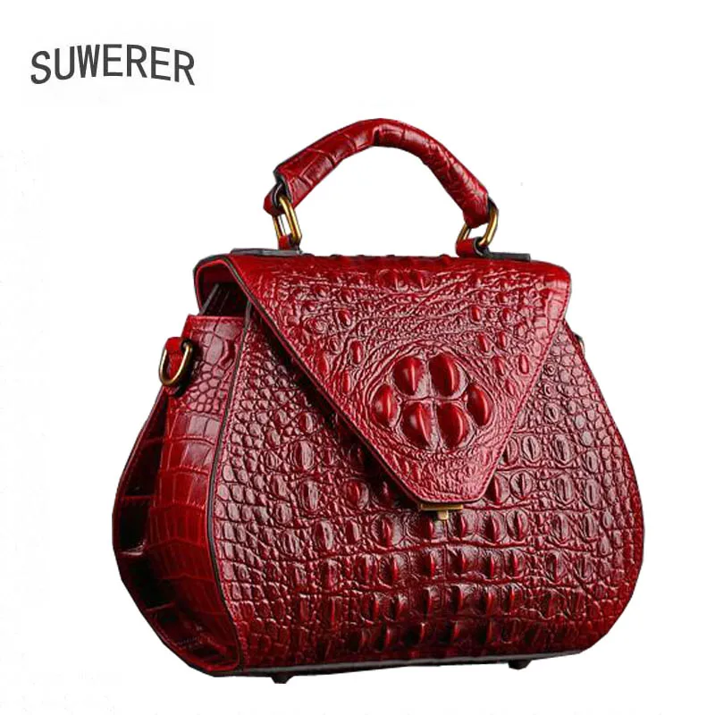 Couverture Alligator Sac Sacs Femmes brown Véritable Nouvelle Totes Polyvalent Cuir Cuirs En Luxe À Red Main Polyester De Designer Souple wIE1ZSEq