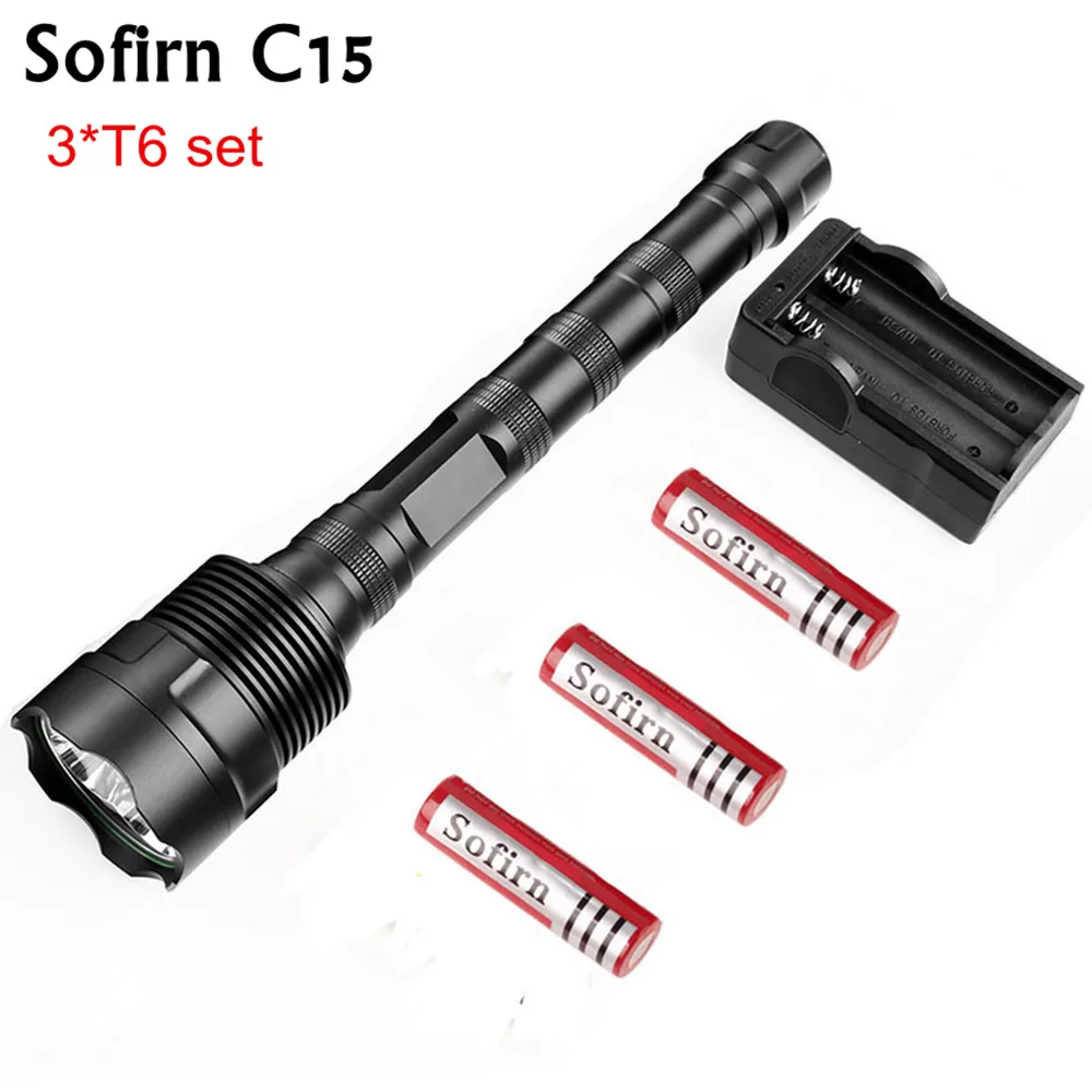 Светодиодный фонарик высокой мощности 3 * Cree XML T6 военный тактический фонарь 18650