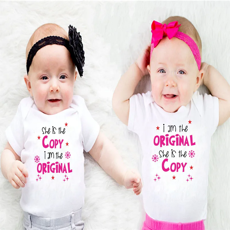 Culbutomind I am The Original She Is Copy Print Twins детский комбинезон боди костюм для близнецов