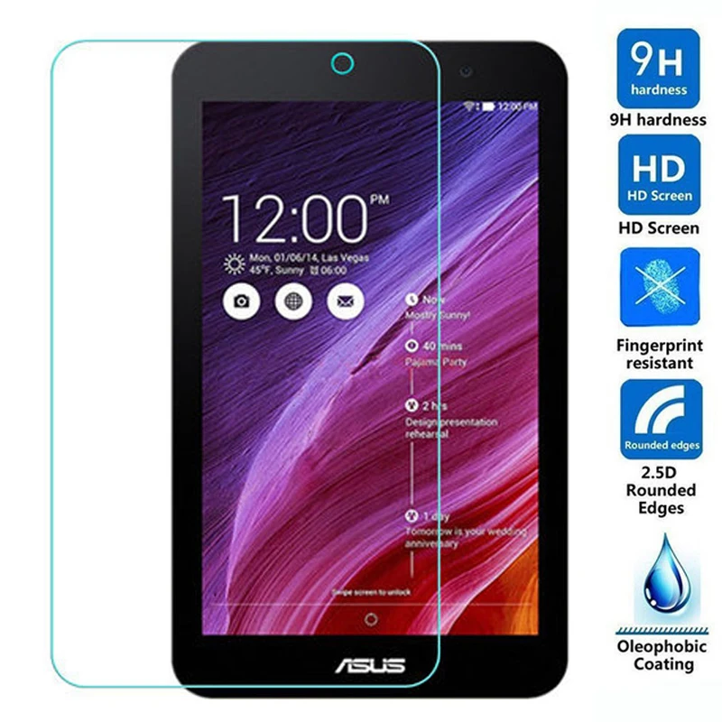 2PCS Tempered Glass 9H LCD Explosion Proof Protective Film Screen Protector for ASUS MeMO Pad7 ME176CX ME176 7 inch tablet | Мобильные
