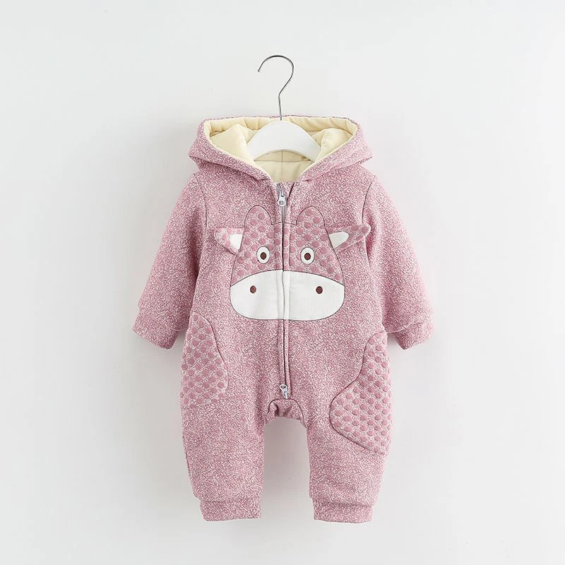 Зимняя одежда для малышей, детский комбинезон, теплая плотная одежда для новорожденных, комбинезон для девочек и мальчиков с рисунком