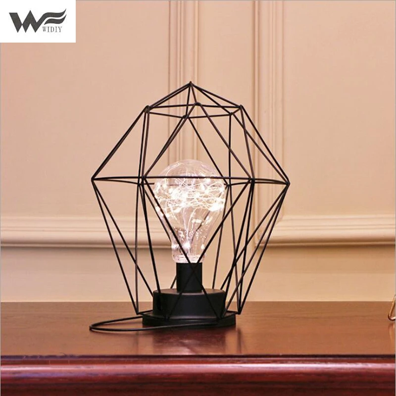 

Night light Lamp luminaria moon lamp table lamp led romantic shape diamond and lantern explosion wrought iron Romantic art style