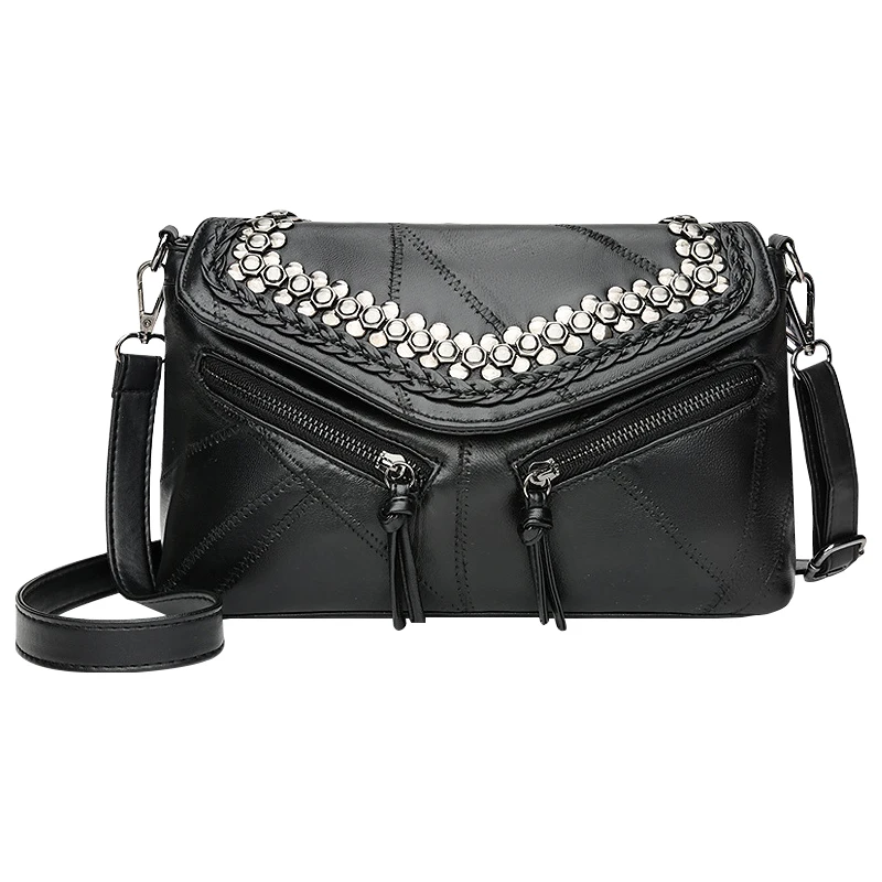 

Leather Sequin women bags genuine leather shoulder messenger bag sac a main femme brand sale 2019 ladies package