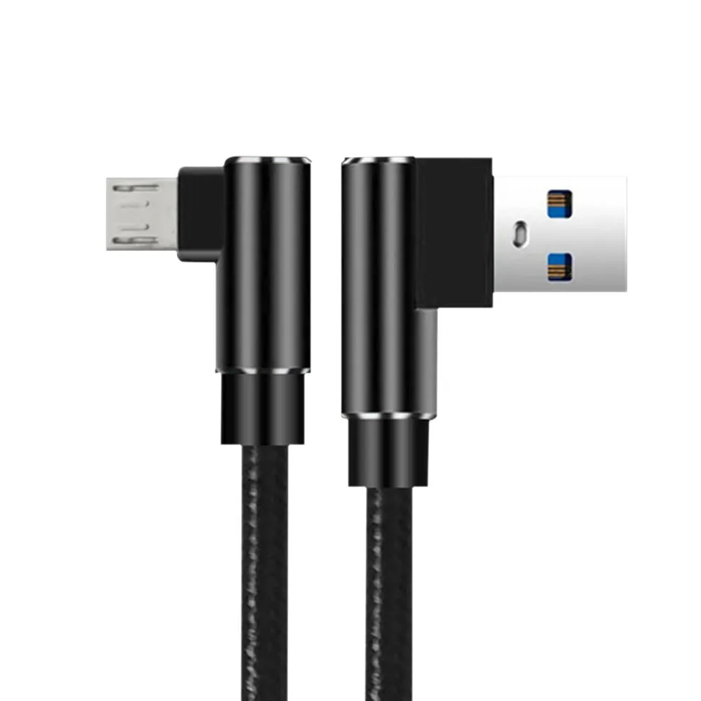 Нейлоновое зарядное устройство Micro USB на 90 градусов, кабель для зарядки и передачи данных, шнур для мобильного телефона, игровой кабель для зарядки usb, шнур для передачи данных, зарядное устройство usb - Цвет: A