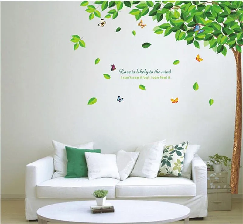Green Leaves Tree butterfly wall Sticker HTB1QbLcKVXXXXcGXFXXq6xXFXXXN