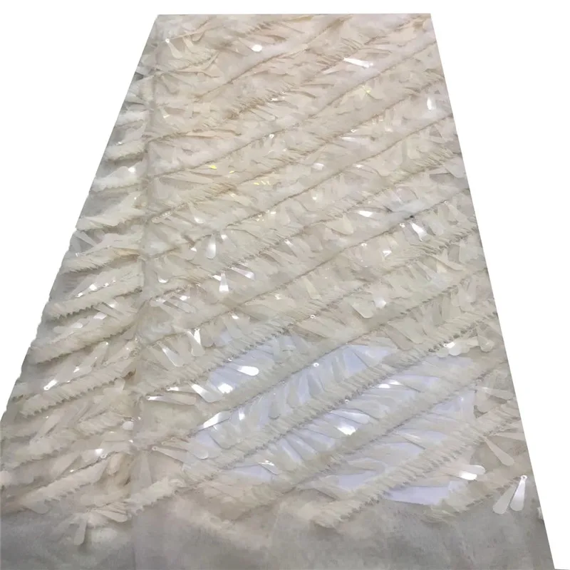 

African Lace Fabric 2018 French Sequins Net Lace new sequin fabric 5yard High Quality African Tulle Sequin Lace Fabric HJ736-1