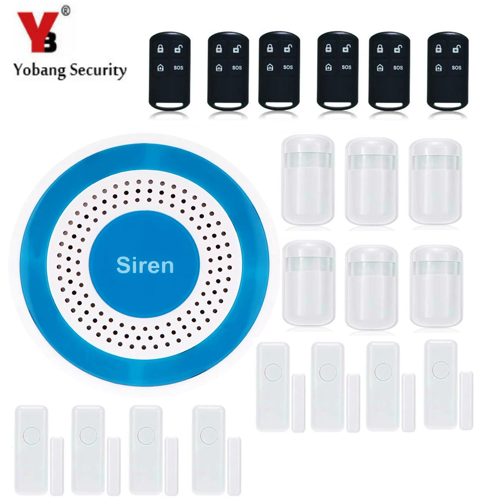 

YobangSecurity Remote Control Voice Prompt Wireless Door PIR Sensor Home Protection Anti-Theft Security Alarm System 433Mhz