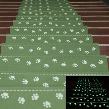 

5Pcs Luminous Stair Mats Self-adhesive Carpet Dark Safety Non-Slip Staircase Mats Floor decoration for Family
