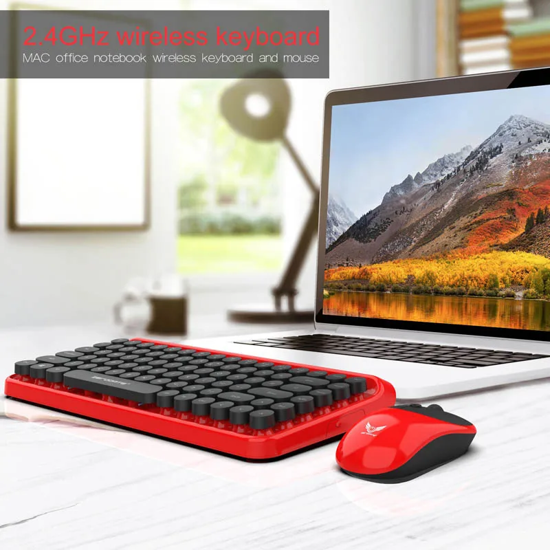 

Wireless Keyboard+Mouse Combo 84 Keys Multimedia Ergonomic Keyboard Mice Kit for Laptop PC QJY99