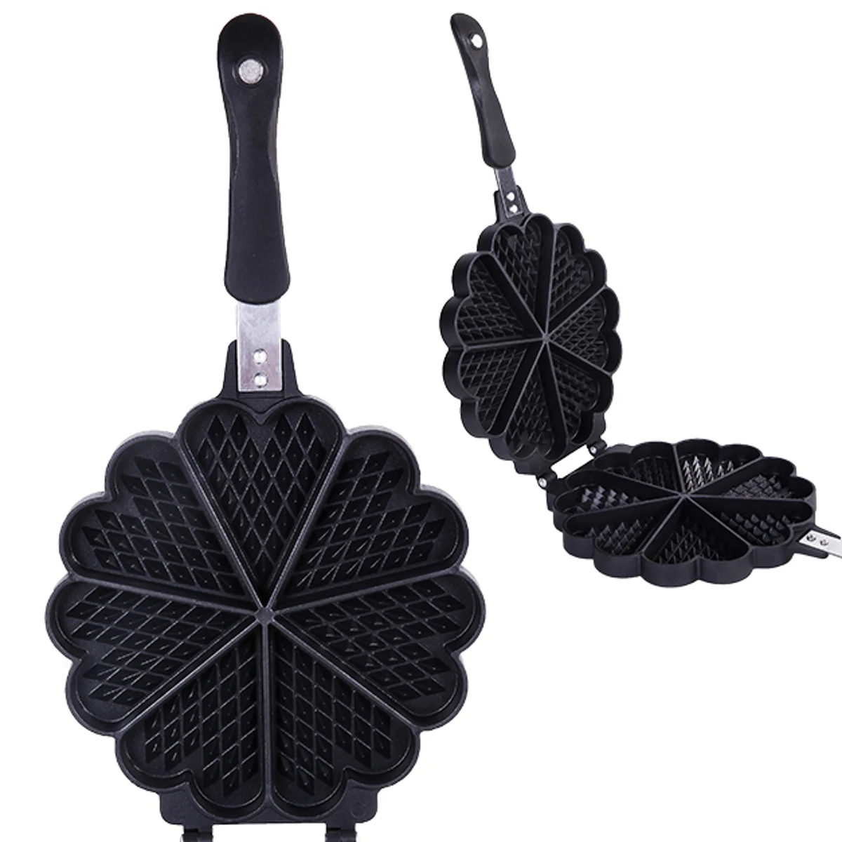 

7 Grids Aluminum Alloy Waffle Pan Mold Heart Shape Cake Waffle Non Stick Plate Home Kitchen Bakeware DIY Biscuit Mold Bake Tool