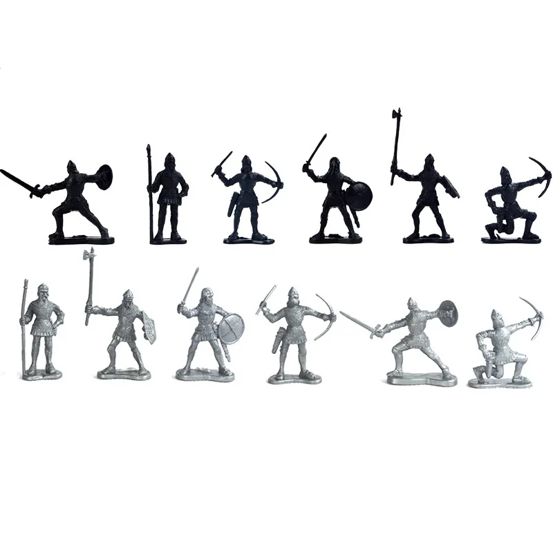 Action Figures 60pcs/set Medieval Military War Simulation Warriors Ancient Soldier static Model for Children Gifts