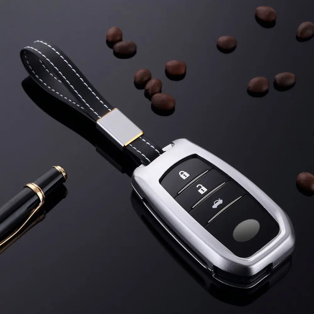 

ATOBABI Aluminum Alloy Car Key Case Remote Shell Cover Frame For Toyota Prado RAV4 Land Cruiser Highlander Riez Keys Car Styling