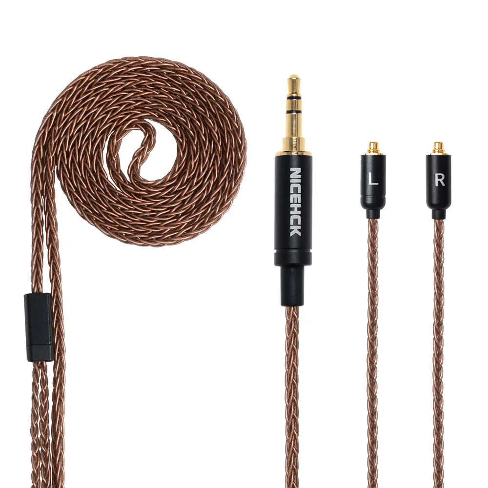 Cena NICEHCK 8 rdzeń 6N GC OCC pojedynczy kabel miedziane z kryształami MMCX 2Pin 3.5 2.5 4.4mm zrównoważony dla KZAS10 CCAC16 NICEHCK NX7 M6 EBX F3