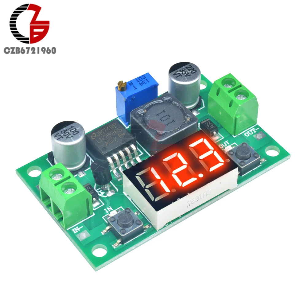 

LM2596 Step Down Buck Converter Supply Module 4 -40V to 1.25-37V DC-DC Power Transformer Voltage Regulator Led Digital Voltmeter