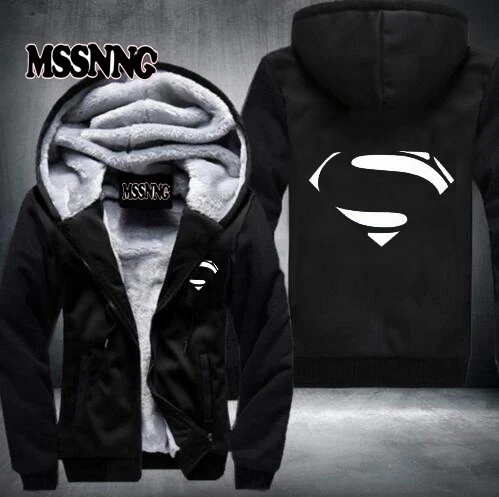 

Superman Hoodies Warm Liner The Flash Man Coat Jacket Batman Hoodies Winter Men Thick Superman Sweatshirts Hoodes USA Size