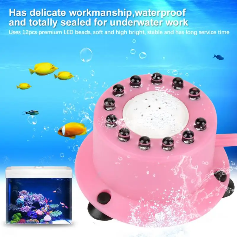 

DC 12V 12LED Colorful Aquarium Light Fish Tank Light Pool Pond Underwater Light Waterproof Air Bubble Lamp 110-240V piscine