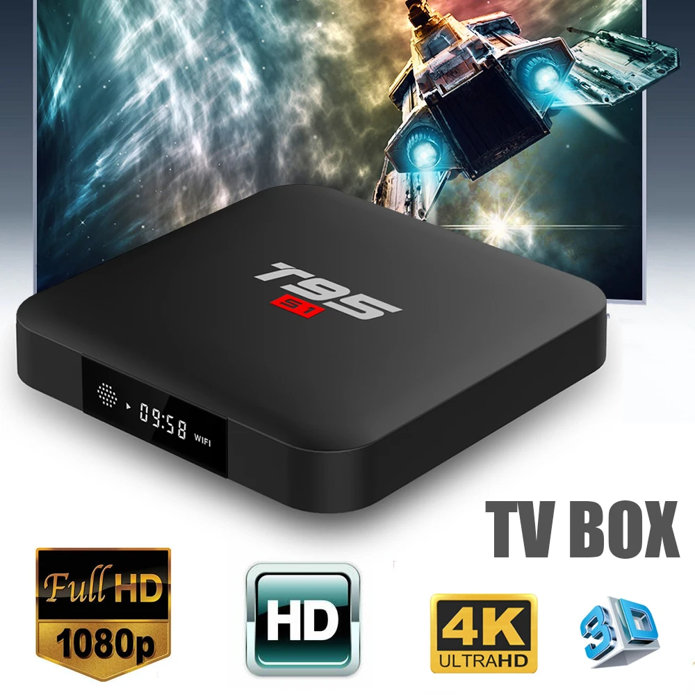 

2019 new TV box T95S1 android 7.1 vs mecool media player Amlogic S905W Quad Core optional 1G+8G 2GB+16GB Voice Remote Control