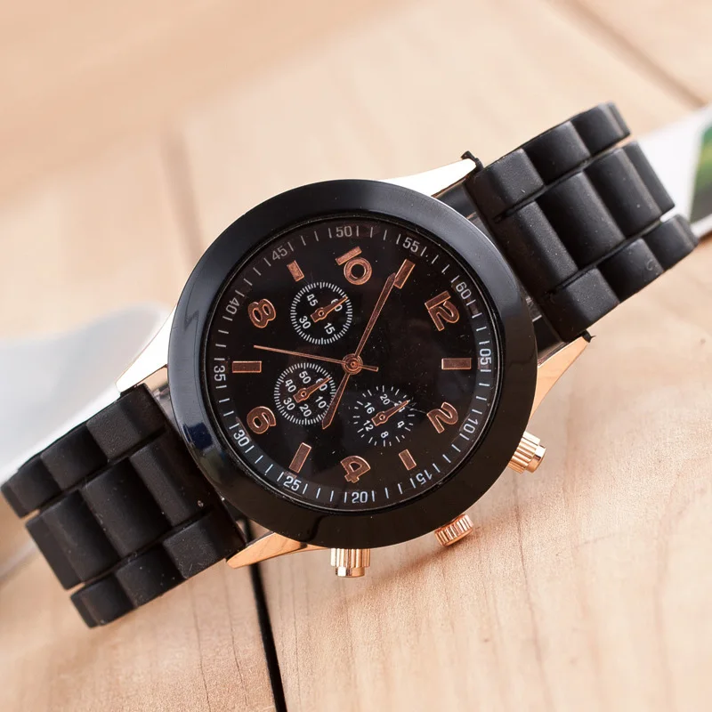 three colors fashion women pure color jelly silicone youth fresh casual quartz Wristwatches 1