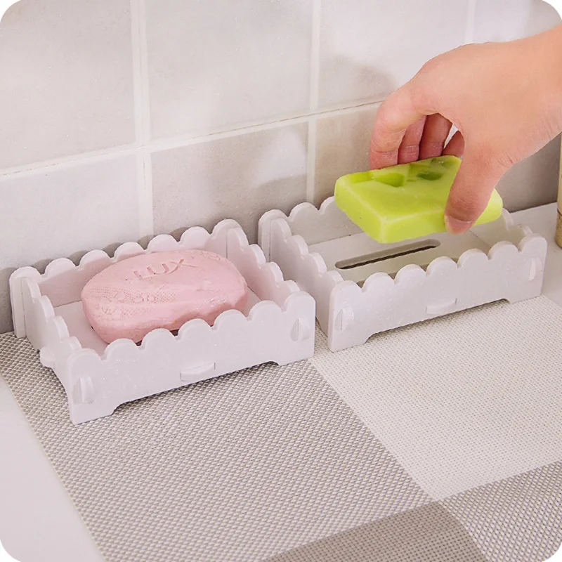 New Multifunction wooden box soap holder dish case drain tray makeup