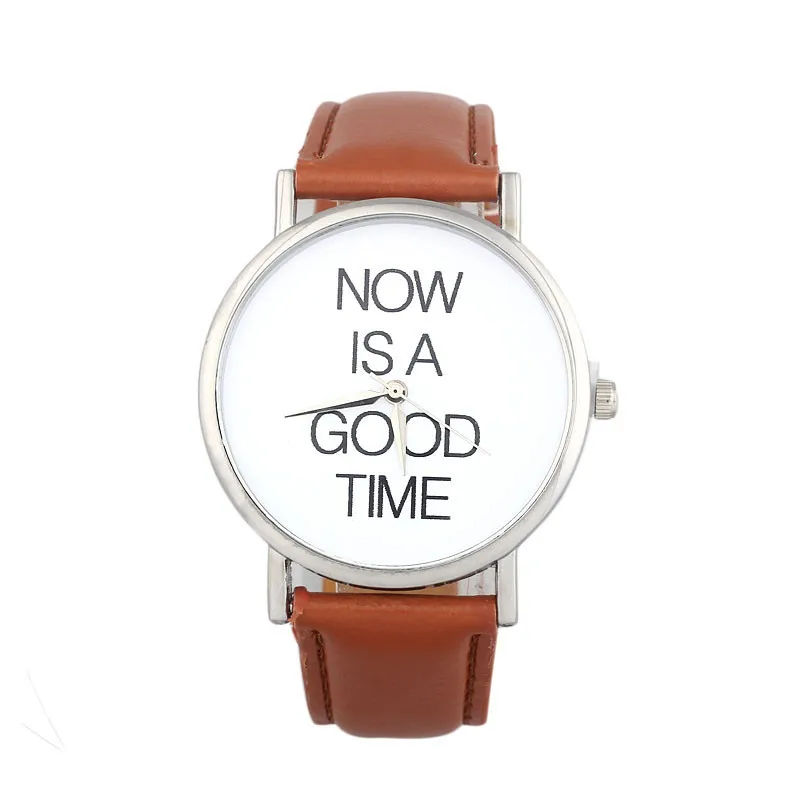 Women's watches casual watches NOW IS A GOOD TIME Womens Leather Band Analog Quartz Dial Wrist Watch clock Reloj mujer M06 (7)