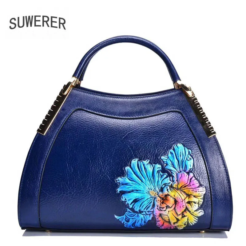 

SUWERER2018 new high-quality fashion luxury brand handbag genuine leather shoulder bag counter genuine, female well-known brands