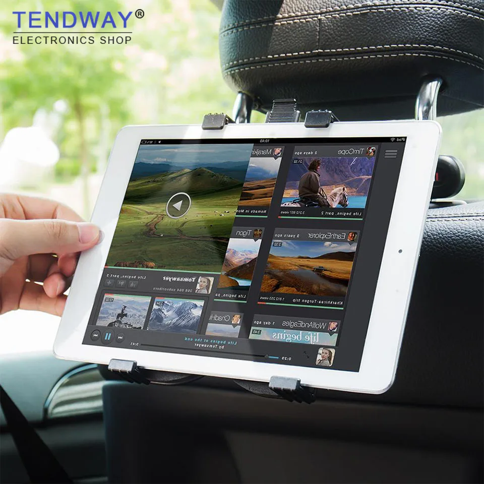 Tendway Tablet Автомобильный держатель Подставка для Ipad 2/3/4 Air Pro Mini 7-11 'Универсальный 360 Вращение кронштейн заднем сиденье автомобиля крепление