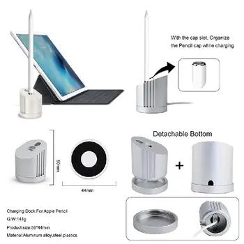 

Aluminum Alloy Charger Dock Station Holder Charging Cable For iPad Pro Pencil