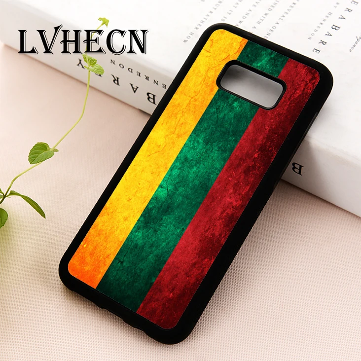 

LvheCn TPU phone case cover for Samsung S5 S6 S7 S8 S9 S10 EDGE PLUS S10e lite Note 5 8 9 Lithuanian Lithuania Dirty Grunge Flag