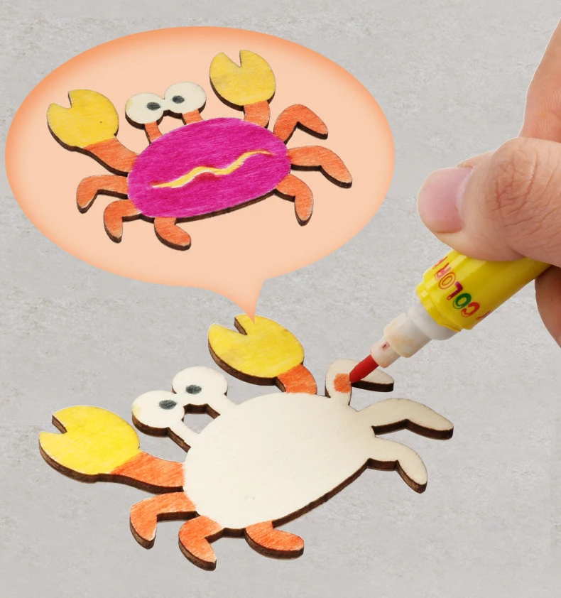 110Pcs Drawing Toys Children Wooden Animal Models Education Puzzle Graffiti Coloring Painting Template Set Educational Toys