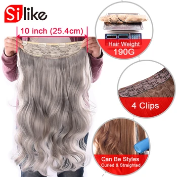 Silike 24 inch Wavy Clip in Hair Extension Synthetic Clip Extension Heat Resistant Fiber 4 Clips one Piece 17 Colors Available 3