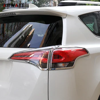 

ABS Chrome Rear Tail Light Lamp Taillight Cover Trim Frame Protector Hoods 4Pcs Car Accessories For Toyota RAV4 RAV 4 2016 2017