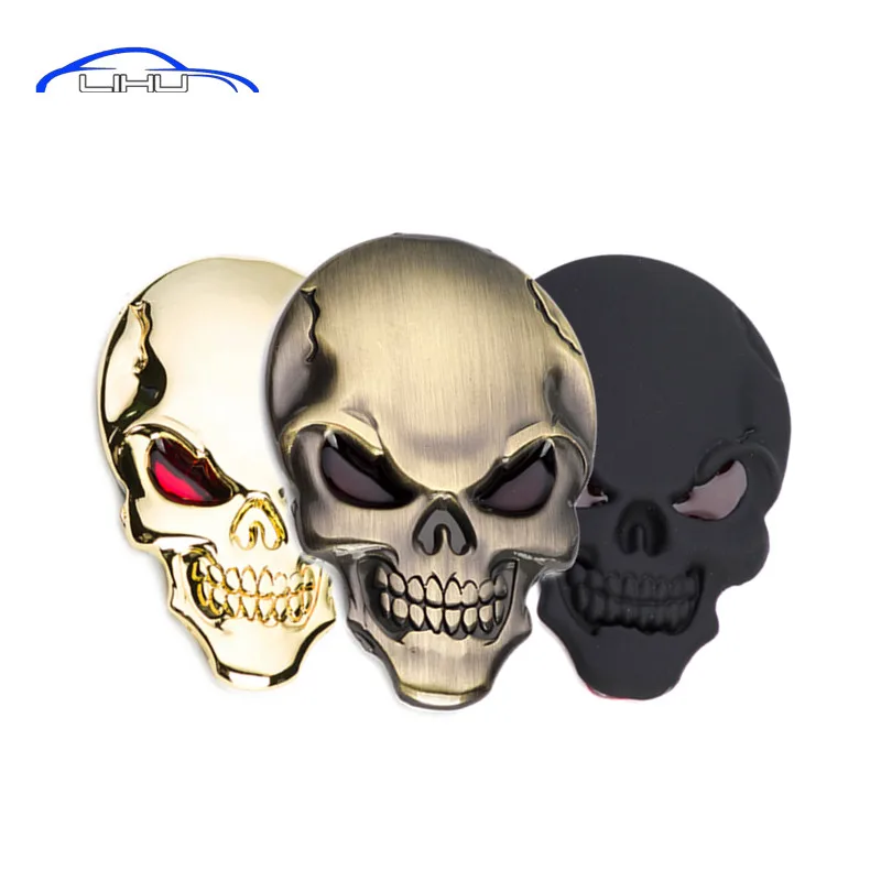 Personalized! 3D Metal Skull Car Sticker skull car styling stickers accessories Truck Motor Car Hood decorative stickers
