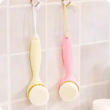 1 PC Superfine Fibre Soft Facial Brush Deep Pore Cleansing Brush Nylon Face Washing Brush with Long Handle Z3